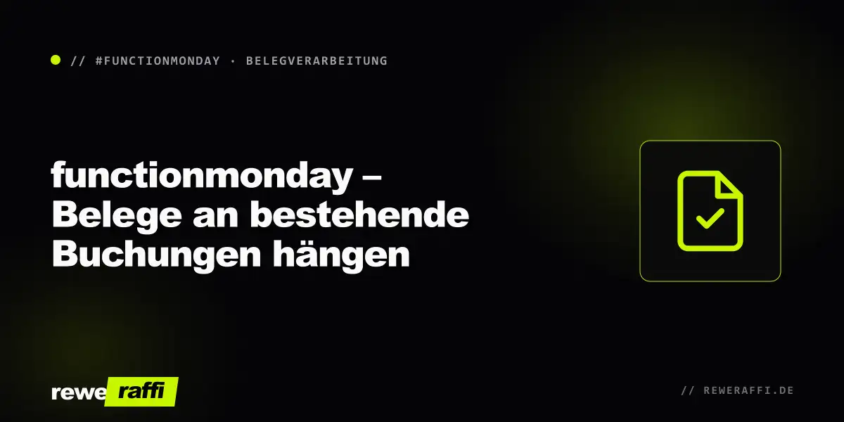 Cover: functionmonday – Belege an bestehende Buchungen hängen