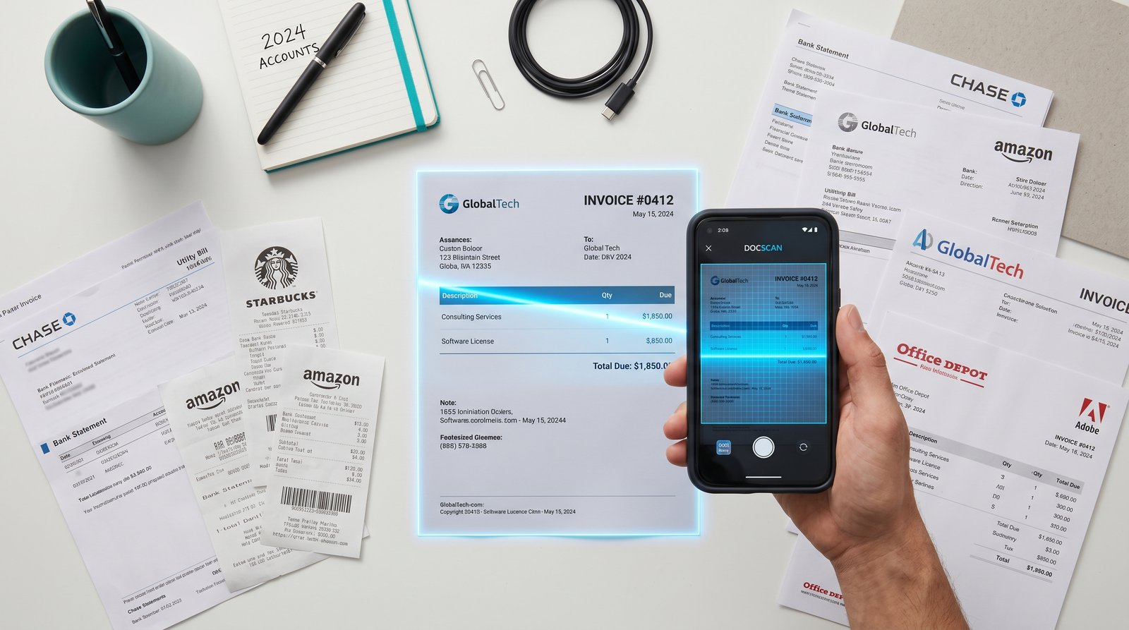 Belege scannen mit Smartphone &mdash; OCR und digitale Belegerfassung